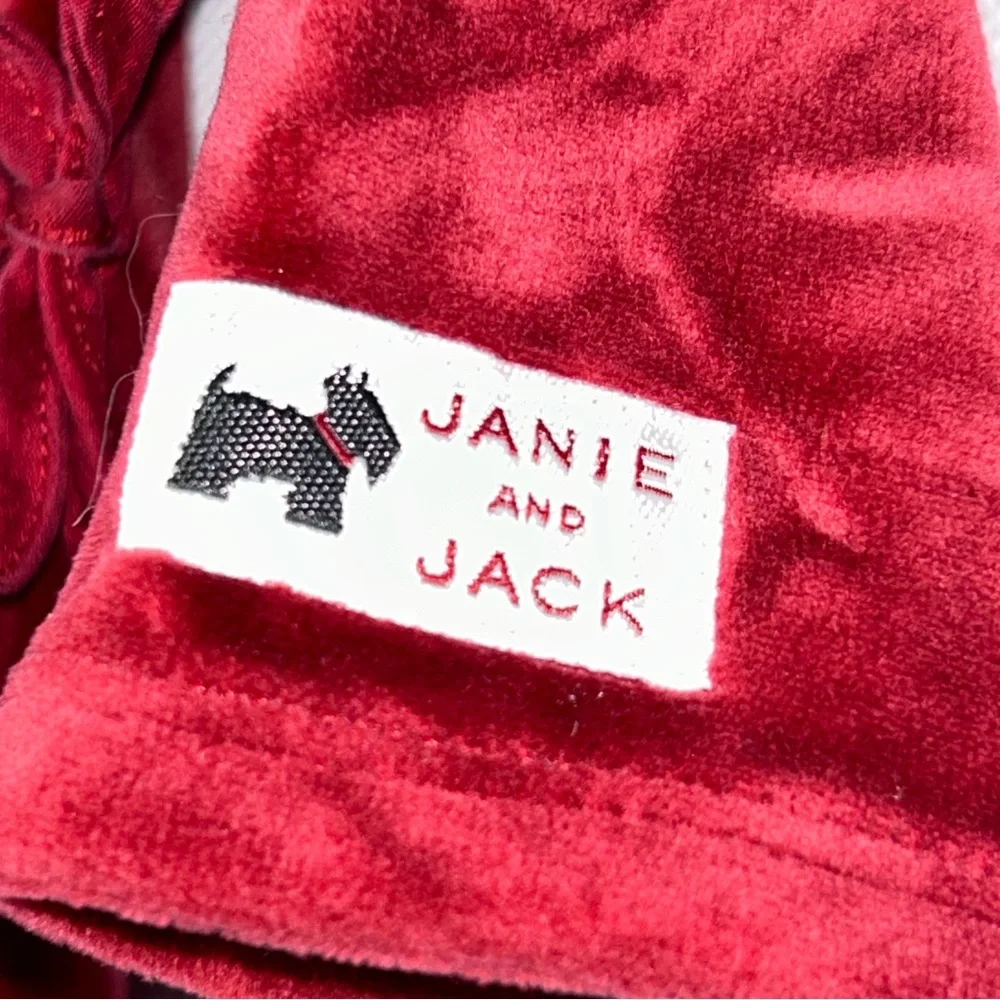 Janie and Jack Baby Girl Velour Kimono‎ One Piece Romper in Burgundy Red 0-3M